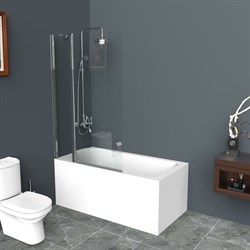 Душевая шторка на ванну BelBagno UNO-V-11-90/150-C-Cr - фото 14766840