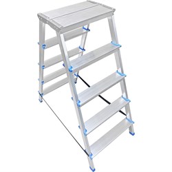 Двусторонняя алюминиевая стремянка LadderBel STR2-AL-5EP - фото 14772259