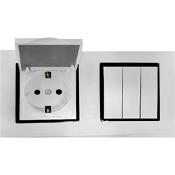 Трехклавишный выключатель + розетка Vesta Electric Комплект-2 - фото 14774158