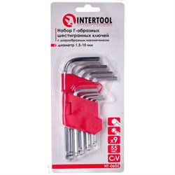 Набор Г-образных шестигранных ключей INTERTOOL HT-0605 - фото 14778237