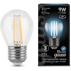 Лампа GAUSS LED Filament Шар - фото 14787940