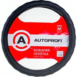 Оплетка руля AUTOPROFI AP-396 BK M - фото 14793576