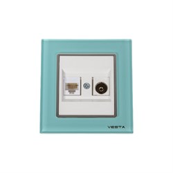 Розетка для сетевого кабеля LAN + TV Vesta Electric FRZTV010002BLU - фото 14803215