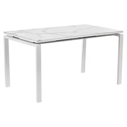 Раскладной стол BRADEX areal 140-180x80x75 см, белый мрамор, с белыми ножками - фото 14809752