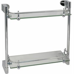 Стеклянная двухъярусная полка Solinne Mirror B-82711-2 - фото 14810400