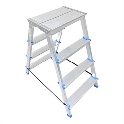 Двусторонняя алюминиевая стремянка LadderBel STR2-AL-4EP - фото 14818398