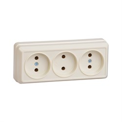 Трехместная розетка Generica РС23-2-ОК, ОКТАВА - фото 14822073