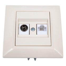 Розетка для сетевого кабеля LAN + TV Vesta Electric Roma - фото 14833872