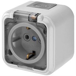 Одноместная розетка BYLECTRICA ПРАЛЕСКА АКВА - фото 14836331