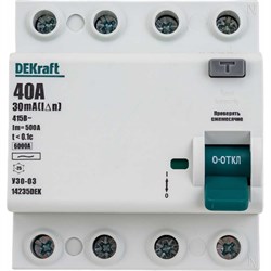 Выключатель дифференциального тока DEKraft УЗО-03 - фото 14836517