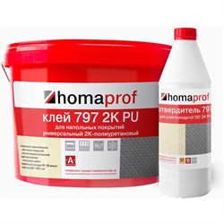 Клей Homakoll homaprof 797 2K PU Для резиновых, каучуковых, спортивных покрытий 14 кг - фото 14837349