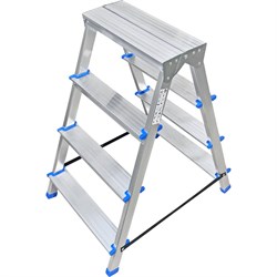 Алюминиевая двухсторонняя стремянка LadderBel 4 ступени STR2-AL-4 - фото 14838247
