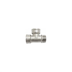 Латунный никелированный тройник STI D190-00072 - фото 14839879