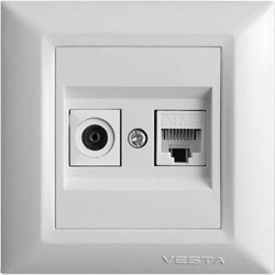 Двойная розетка для сетевого кабеля Vesta Electric Roma - фото 14842686