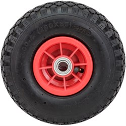 Пневматическое колесо TOR PR 1805 пластиковый обод, симметричная ступица, шарикопшипник (260 мм, ось 20 мм, 3.00-4) - фото 14843482