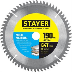 Пильный диск по алюминию STAYER Multi Material - фото 14851843