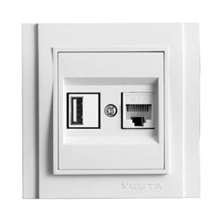 Розетка для USB + сетевого кабеля LAN Vesta Electric Verona - фото 14854800