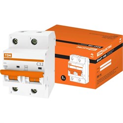 Автомат TDM ELECTRIC ВА47-100 2Р, 32 А, 10 кА, С - фото 14866192
