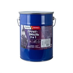 Грунт-эмаль Pufas 3 в 1 быстросохнущая серая (глянц.) Decoself (5кг) - фото 14867371