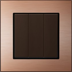 Трехклавишный выключатель Vesta Electric Exclusive Champagne Metallic - фото 14872485