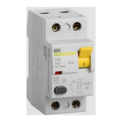 Узо IEK ВД1-63 2п, AC, 16А, 10мА - фото 14874338