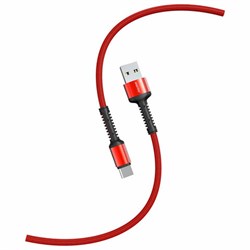 Кабель S26 USB – Type-C, 1 м, 3 А, SMARTBUY, для зарядки и передачи данных, красный, 93652, iK-3112-S26r - фото 14883321
