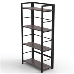 Стеллаж BRABIX "Smart SH-005", 605х290х1193 мм, ЛОФТ, прямой, складной, металл/ЛДСП ясень, каркас черный, 641869 - фото 14883333