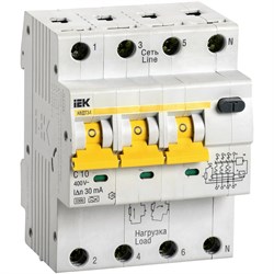 Автоматический выключатель дифференциального тока IEK АВДТ 34 - фото 14884891