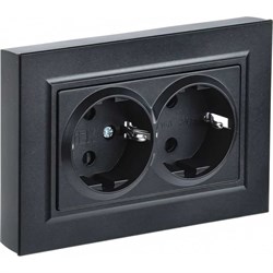 Двухместная розетка IEK Brite рс12-3-брч - фото 14894317