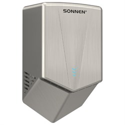 Сушилка для рук ВЫСОКОСКОРОСТНАЯ АНТИВАНДАЛЬНАЯ SONNEN K2022A, 1300 Вт, 150 м/с, IPX1, 72 дБ, нержавеющая сталь, 607191 - фото 14896389
