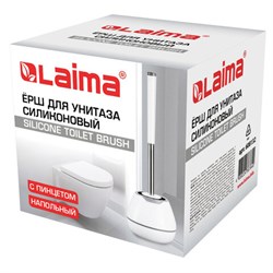 Ершик для унитаза силиконовый STANDART TYPE (овальный) напольный, с пинцетом, LAIMA, 608132 - фото 14896408