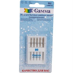 Иглы для бытовых швейных машин универсальные Gamma NU №80/12 - фото 14911580