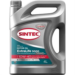 Полусинтетическое моторное масло SINTEC extralife 5000 sae 10w-40, api sl/cf, acea a3/b4 - фото 14912038