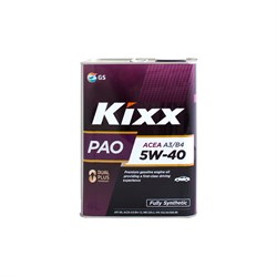Синтетическое моторное масло KIXX PAO 5w-40 API SN/CF, ACEA A3/B4 - фото 14912050