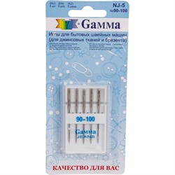 Иглы для бытовых швейных машин для джинсы Gamma NJ-5 №90-100 - фото 14913015