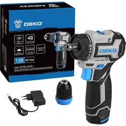 Аккумуляторная бесщеточная компактная дрель шуруповерт DEKO Loner 12V PRO - фото 14913271