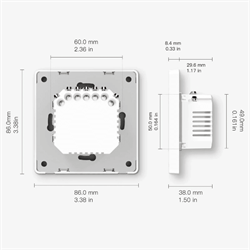 Выключатель (двухклавишный) Moes ZigBee Smart Switch серый модели SR-ZS - фото 14921890