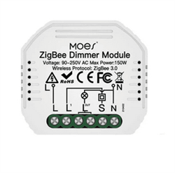 Переключатель Moes ZigBee Smart Dimmer Module (на 2 канала) белый модели ZM-105B-M - фото 14921899