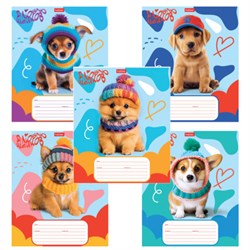 Тетрадь 12 л., HATBER клетка, обложка картон, "Мы - пёсики!" (микс в спайке), 089268, 12Т5В1 - фото 14922757