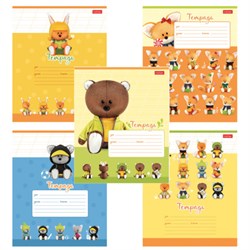 Тетрадь 12 л., HATBER косая линия, обложка картон, "ЛЕСЯТА" (микс в спайке), 080090, 12Т5В6 - фото 14922760