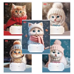 Тетрадь 12л. HATBER линия, обложка картон, Уютные котики (микс в спайке), 12Т5В2 - фото 14922763