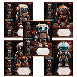 Тетрадь 18 л., HATBER клетка, обложка картон, "Робо" (микс в спайке), 084624, 18Т5В1 - фото 14922768