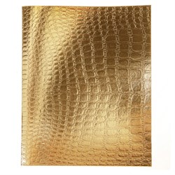 Тетрадь бумвинил А5 48 л., скоба, офсет №1, клетка, "ЗОЛОТО Metallic", тиснение CROCO, HATBER, 065833, 48Т5бвВ1 - фото 14922941