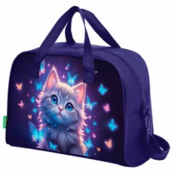 Сумка для занятий с плечевым ремнем, подкладкой BRAUBERG KIDS с ручками, 35x25x15 см, "Curious cat", 273291 - фото 14927267
