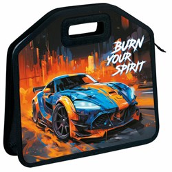 Папка-сумка ЮНЛАНДИЯ, 1 отделение, фетровые ручки, 34х30х11 см, "Race car", 273382 - фото 14927315