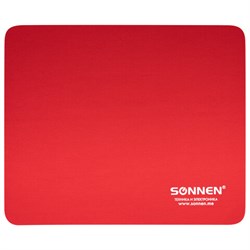 Коврик для мыши SONNEN "RED", резина + ткань, 220х180х3 мм, 513306 - фото 14927594