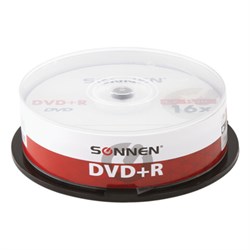 Диски DVD+R SONNEN, 4,7 Gb, 16x, Cake Box (упаковка на шпиле), КОМПЛЕКТ 25 шт., 513532 - фото 14927598