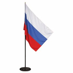 Флаг России, 90х135 см, напольный с флагштоком, высота 2,25 м, оцинкованная сталь с полимерным покрытием - фото 14928784
