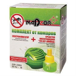 Средство от насекомых фумигатор + жидкость NADZOR (Надзор), 30 ночей, 3809 - фото 14931672