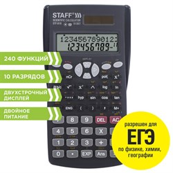 Калькулятор инженерный STAFF STF-810 (161х85 мм), 240 функций, 10+2 разрядов, двойное питание, 250280 - фото 14939102